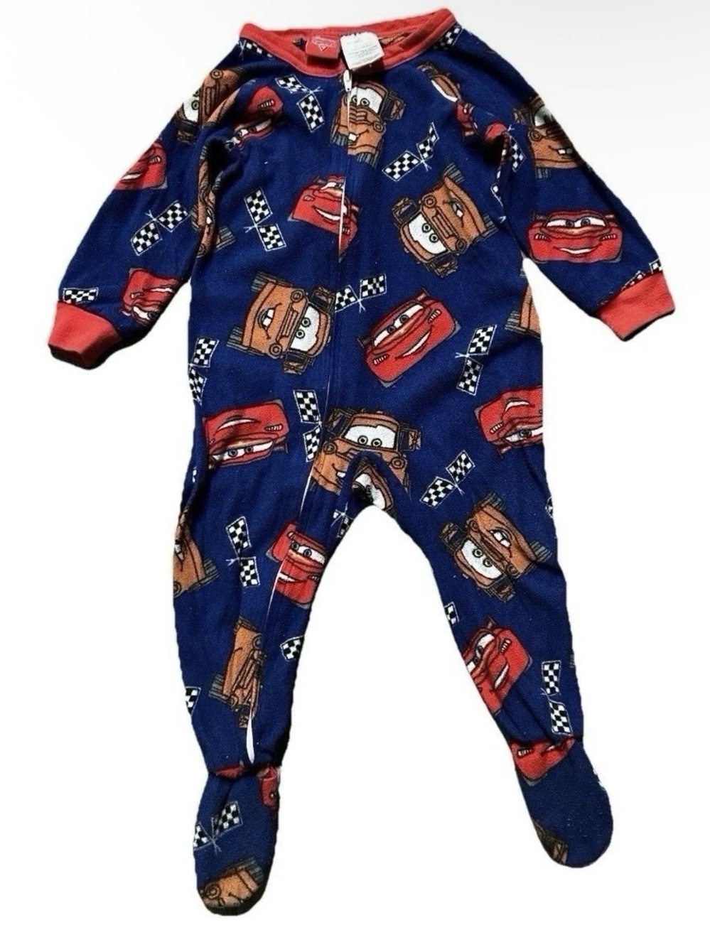 Disney Pixar Cars Toddler Fleece Footie Pajamas Size 18-24 Months